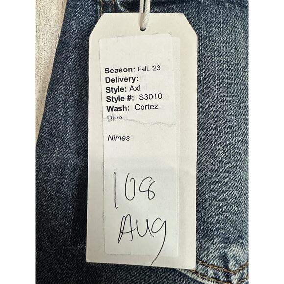 NWT Fidelity AXL Jeans Cortez Blue Women’s Denim Mid Rise Crop Rolled Hem 26 - Picture 8 of 10